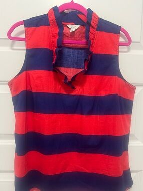 CROWN & IVY Ruffle V-Neck Sleeveless Blouse